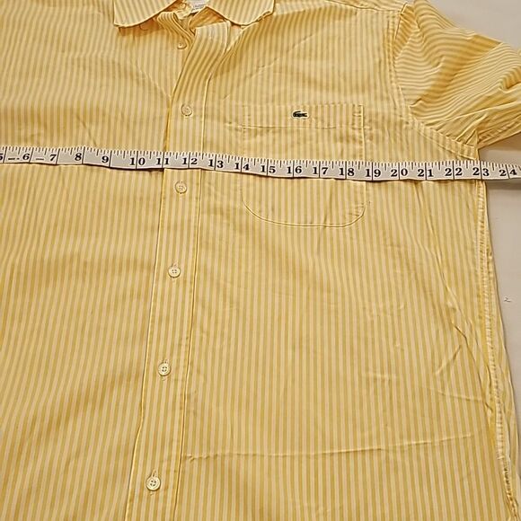 Lacoste yellow stripped, button down shirt size 42 - Picture 3 of 8